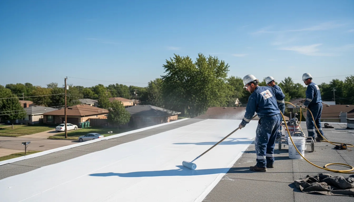Commercial roof coating in Mclain, MS near me